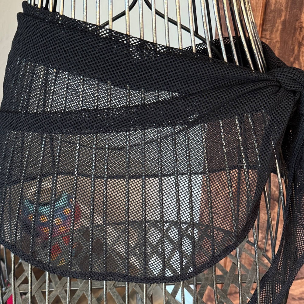 Black Mesh Wrap Skirt